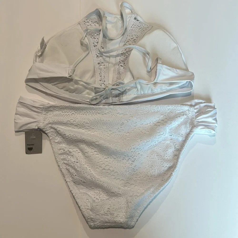 Mossimo white two piece bikini swim set size XL D/DD new